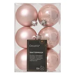 Set palline albero Natale (12pz-6cm) Plastica Blush pink 9021924