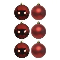 Set palline albero Natale (6pz-8cm) Plastica Red 9022052