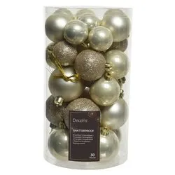 Set palline albero Natale (30pz) Plastica Pearl 9022906