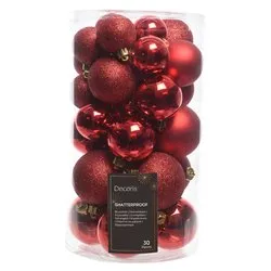 Set palline albero Natale (30pz) Plastica Red 9022902