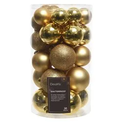 Set palline albero Natale (30pz) Plastica Gold 9022900