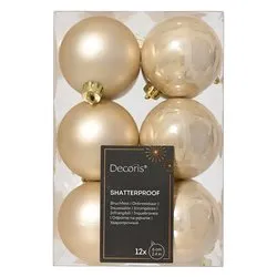 Set palline albero Natale (12pz-6cm) Plastica Pearl 9021845