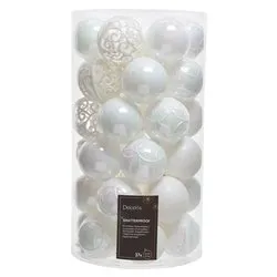 Set palline albero Natale (37pz-6cm) Plastica White iris 9020805