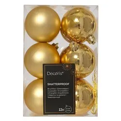 Set palline albero Natale (12pz-6cm) Plastica Gold 9021830