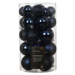 Set palline albero Natale (30pz) Plastica Night blu 9022991