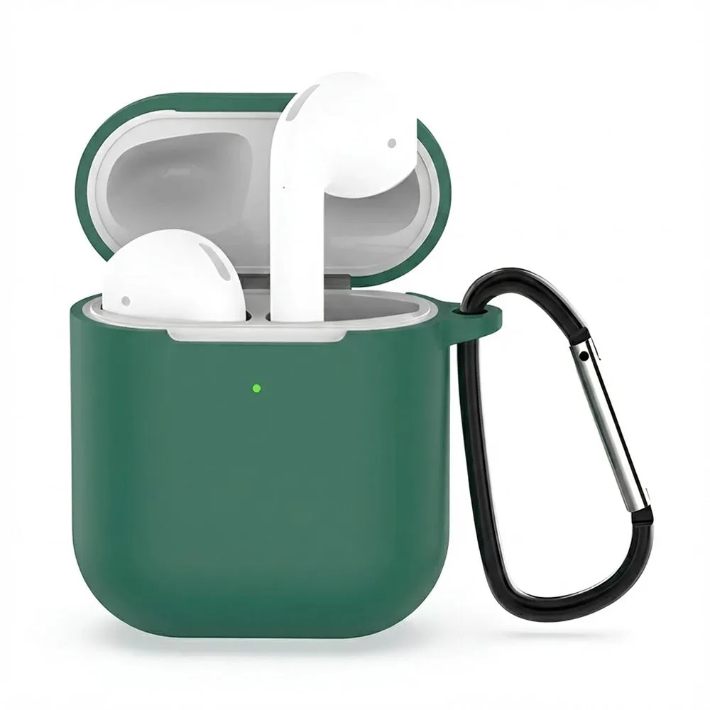 Custodia Techsuit Silicone per Apple AirPods Gen 1 / Gen 2, Verde Scuro