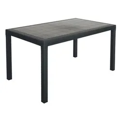 Tavolo da esterno polipropilene HOUSTON Fisso Antracite (150x90x74cm) 9094 4