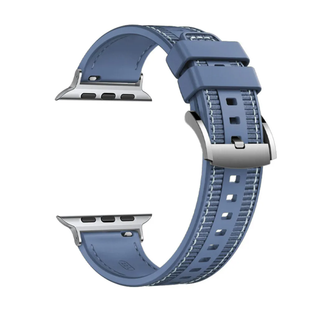 Cinturino Techsuit W051 per Apple Watch 49mm / 46mm / 45mm / 44mm / 42mm Series, Blu Scuro