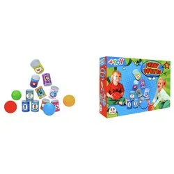 Set birilli Funny Bowling 10 pz + 4 palle W’TOY Colori assortiti 40377