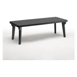 Tavolo da esterno polipropilene BERGEN Allungabile Antracite (160-220x90x74cm) 437 4