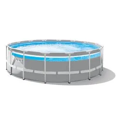 Piscina PRISMA FRAME Grigio chiaro (488x122cm) per 5 persone con pompa filtro cartuccia con accessori 26730