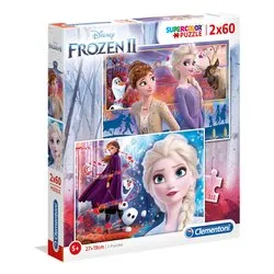 Puzzle 2x60 pz Super Color 4a+ (27x19cm) FROZEN 21609