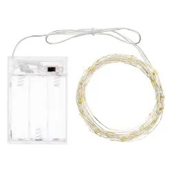 Filo Argento 40 luci - MICROLED Bianco freddo (3,9 + 0,1 mt) Luce fissa CHRISTMAS IP20 65833