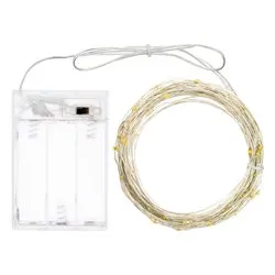 Filo Argento 100 luci - MICROLED Bianco (9,9 + 0,1 mt) Luce fissa CHRISTMAS IP20 65864