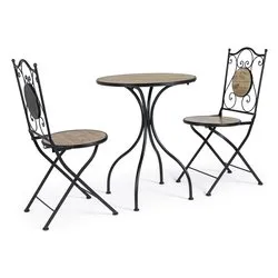 Set tavolo e sedie ceramica KANSAS 2 posti 0806173