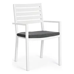 Sedia con braccioli alluminio HELINA Bianco 0662928