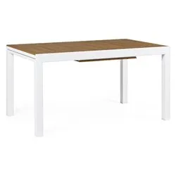 Tavolo da esterno polistirene ELIAS Allungabile Teak e Bianco (140-200x90x75cm) 0662823