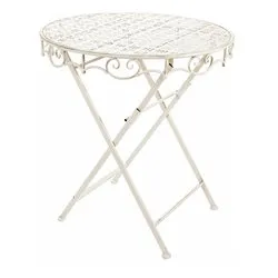 Tavolo pieghevole da esterno acciaio EMILY Bianco (70x74cm) 0720994