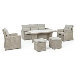 Set da esterno alluminio, sintetico ARIEL 7 posti Natural 0661848