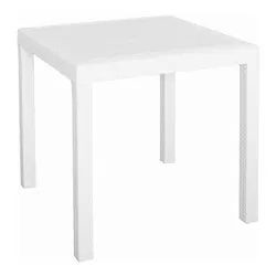 Tavolo da esterno polipropilene DALLAS Fisso Bianco (80x80x74cm) 9096