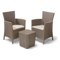 Set da esterno resina IOWA Balcony 2 posti Cappuccino K224383K587KK