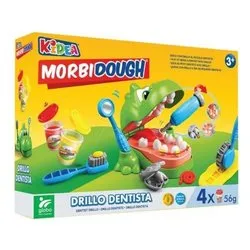 Pasta modellabile ( 4 vasetti 56gr e accessori ) Drillo Dentista playset MORBIDOUGH 40871