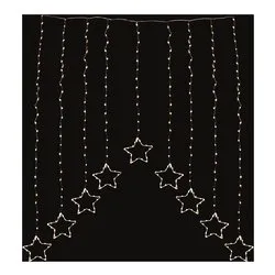 Tenda luminosa Natale Trasparente 308 luci - NANOLED Bianco caldo (1,2 + 5 mt) Stelle Luce fissa IP44 D3424