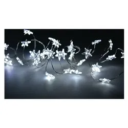 Filo Trasparente 50 luci - NANOLED Bianco freddo (5 + 0,5 mt) Stelle Luce fissa CHRISTMAS IP20 D1397
