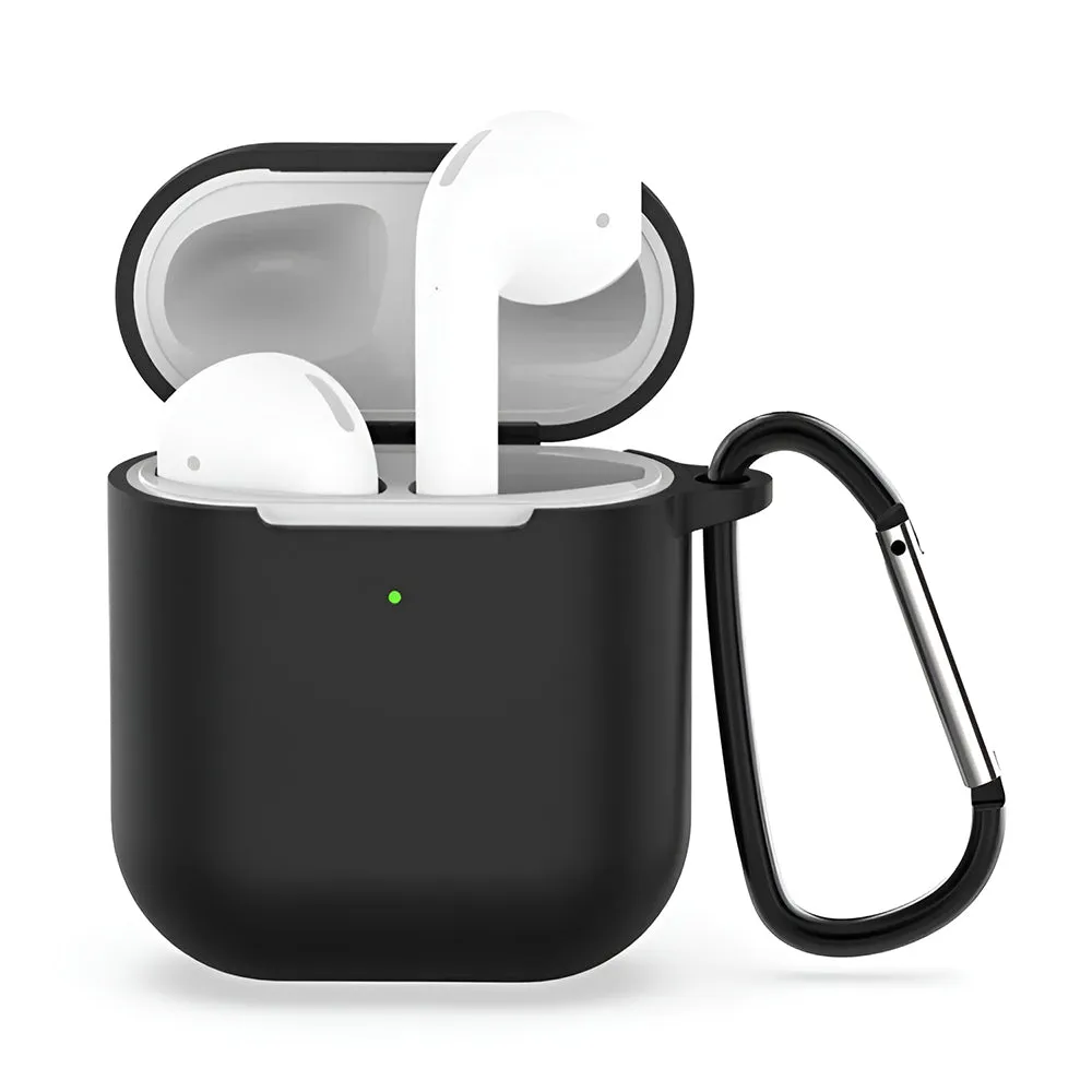 Custodia Techsuit Silicone per Apple AirPods Gen 1 / Gen 2, Nera