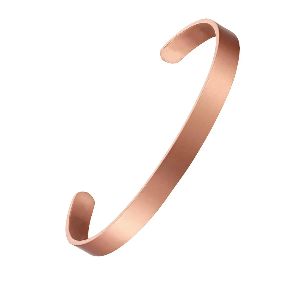 MagEnergy Bracciale in rame puro per uomo e donna – Bracciale vintage martellato, 100% rame massiccio, grezzo e non rivestito, fatto a mano, Taglia unica, Metallo, Senza Gemme