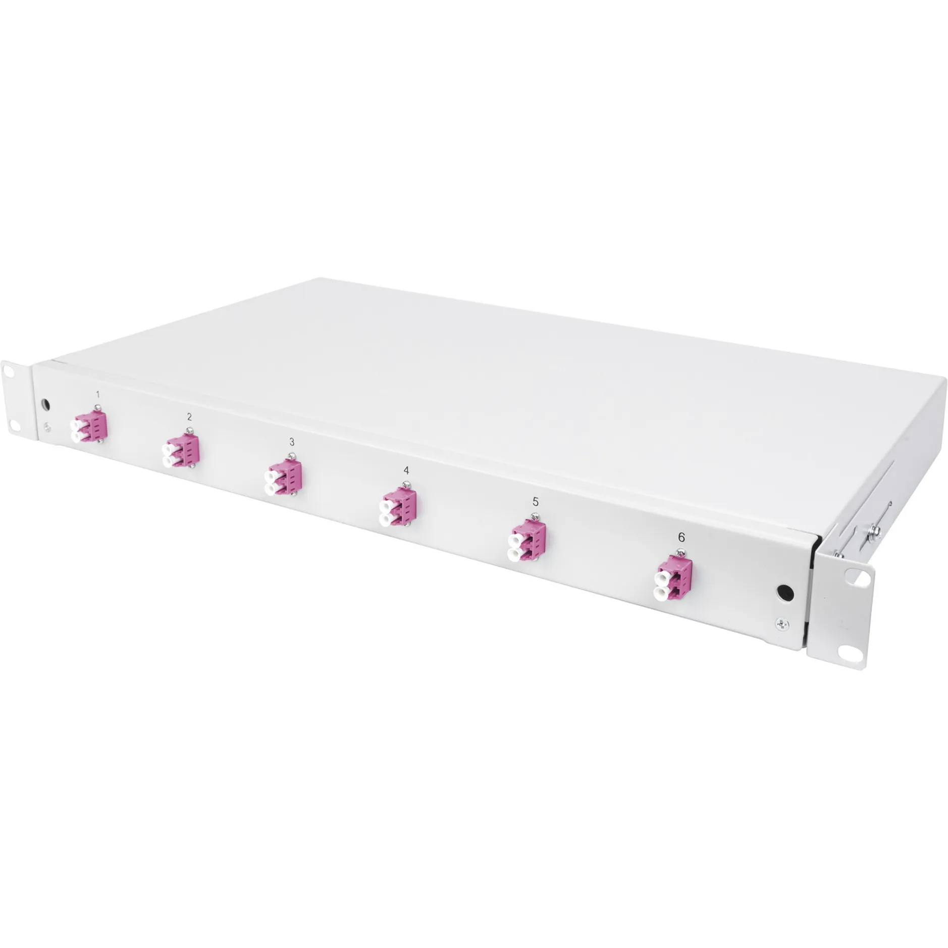 Scatola di giunzione fibra ottica, 1U, equipaggiata, LC, OM4