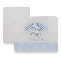 Set lenzuola culla carrozzina 3 pz UNICORN Azzurro 015 3010 502
