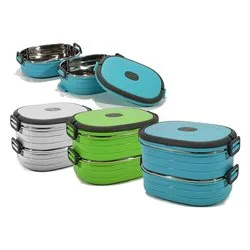 Portavivande termico inox ermetico 2 scomparti (1,8Lt) Assortito 602406