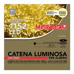 Filo Trasparente 1152 luci - LED Bianco caldo (23 + 3 mt) 8 Giochi di luce CHRISTMAS IP44 06158