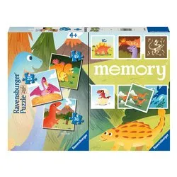 Puzzle 1x25 pz, 1x36 pz, 1x49 pz Con Memory Dinosauri 4a+ MULTIPACK 20986