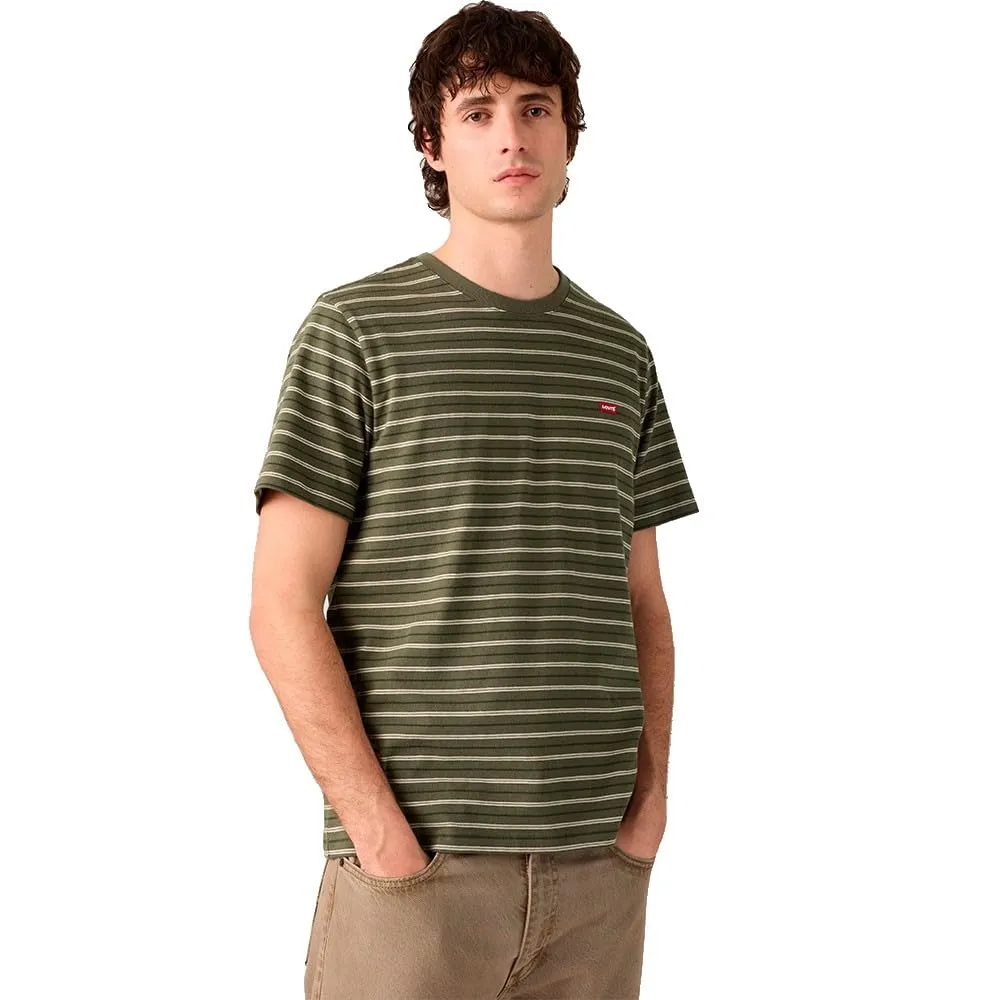 Levi's Maglietta da Uomo SS Original Housemark Logo Core Chesthit, Max Stripe Rosin, S