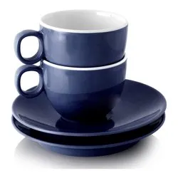 Set tazzine campeggio 2 pz melamina con piatto DOLOMIT Blu 0830055C C22