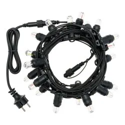 Filo Nero 20 luci - LED Multicolore (6 + 1,5 mt) Giuntabile E14 Papaya Luce fissa XMAS KING IP44 66236