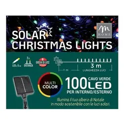 Filo Verde 100 luci - LED Multicolore (3 + 1 mt) 8 Giochi di luce (Ricaricabile) 63840