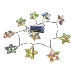 Filo Trasparente 10 luci - LED Bianco caldo (1,4 + 0,4 mt) Stelle Luce fissa CHRISTMAS IP20 D3842