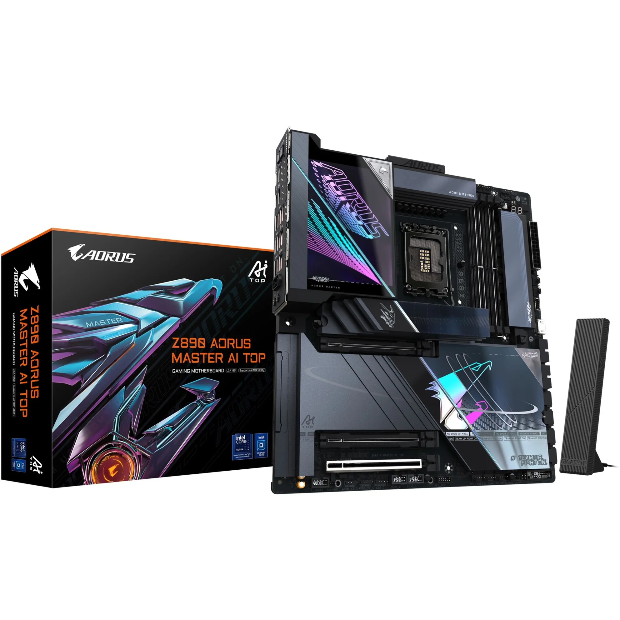 Z890 AORUS MASTER AI TOP Scheda Madre - Supporta CPU Intel Core Ultra (Serie 2), VRM a 20+1+2 fasi, fino a 9500MHz DDR5 (OC), PCIe 5.0 M.2, Wi-Fi 7, Thunderbolt 4