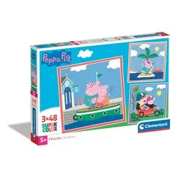 Puzzle 3 x 48 pz Super Color 5a+ (26,8x18,3cm) PEPPA PIG 25293
