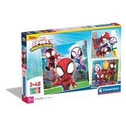 Puzzle 3 x 48 pz Super Color 5a+ (26,8x18,3cm) MARVEL SPIDEY & AMAZING FRIENDS 25294