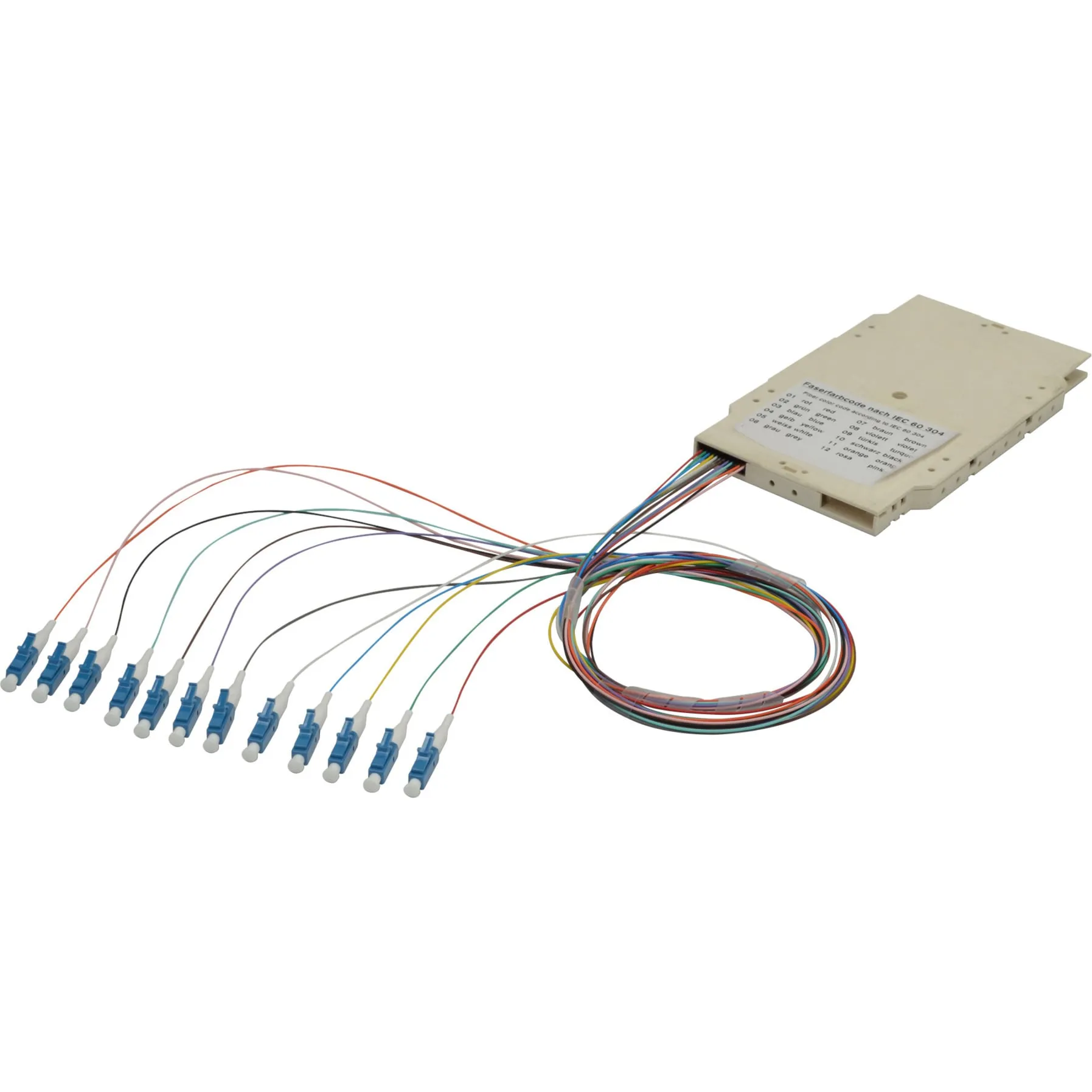 Cassette di giunzione con 12 pigtail, preassemblata, LC, OS2, Scatola di giunzione