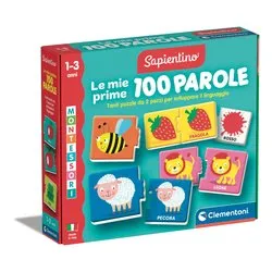 Gioco prescolare Le mie prime 100 parole 12-36m SAPIENTINO BABY MONTESSORI 16851