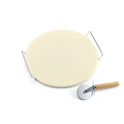 Pietra pizza (33cm) con supporto e rotella taglio 103300