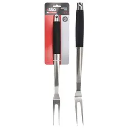 Forchettone barbecue inox (44cm) Cromo satinato e Nero C04000130