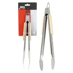 Pinza barbecue inox manico legno (37cm) Cromo satinato C83506020