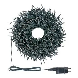Filo Verde 2000 luci - MINILED Bianco caldo (30 + 4 mt) 1 Gioco di luce XMAS KING IP44 80416