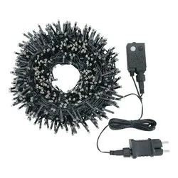 Filo Verde 1000 luci - MINILED Bianco caldo (20,5 + 4 mt) 5 Giochi di luce e musica XMAS KING IP44 74477